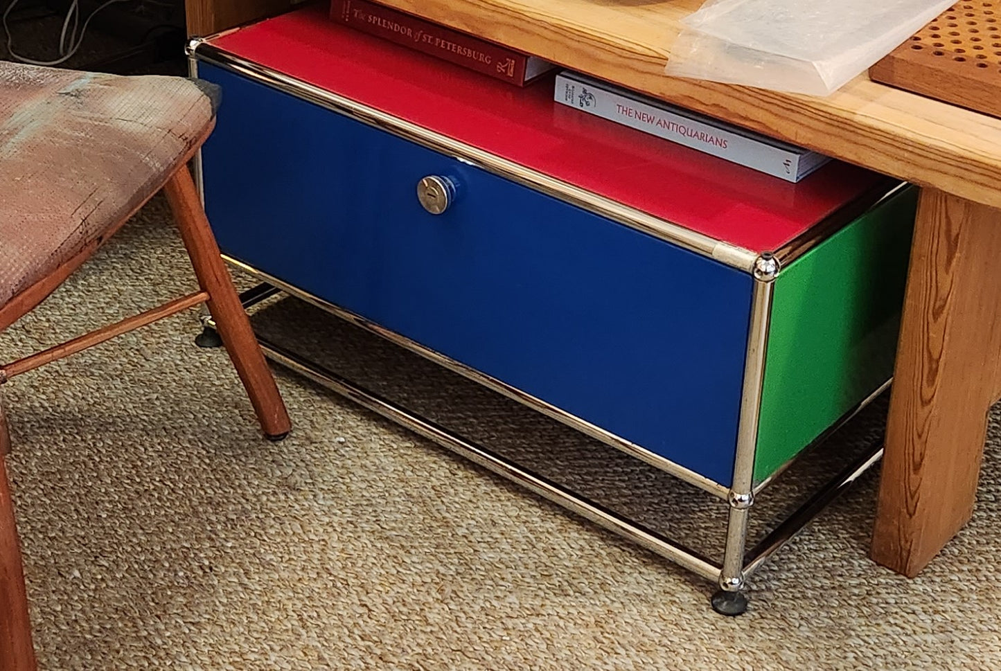 Vintage USM Low Cabinet with Primary Colors