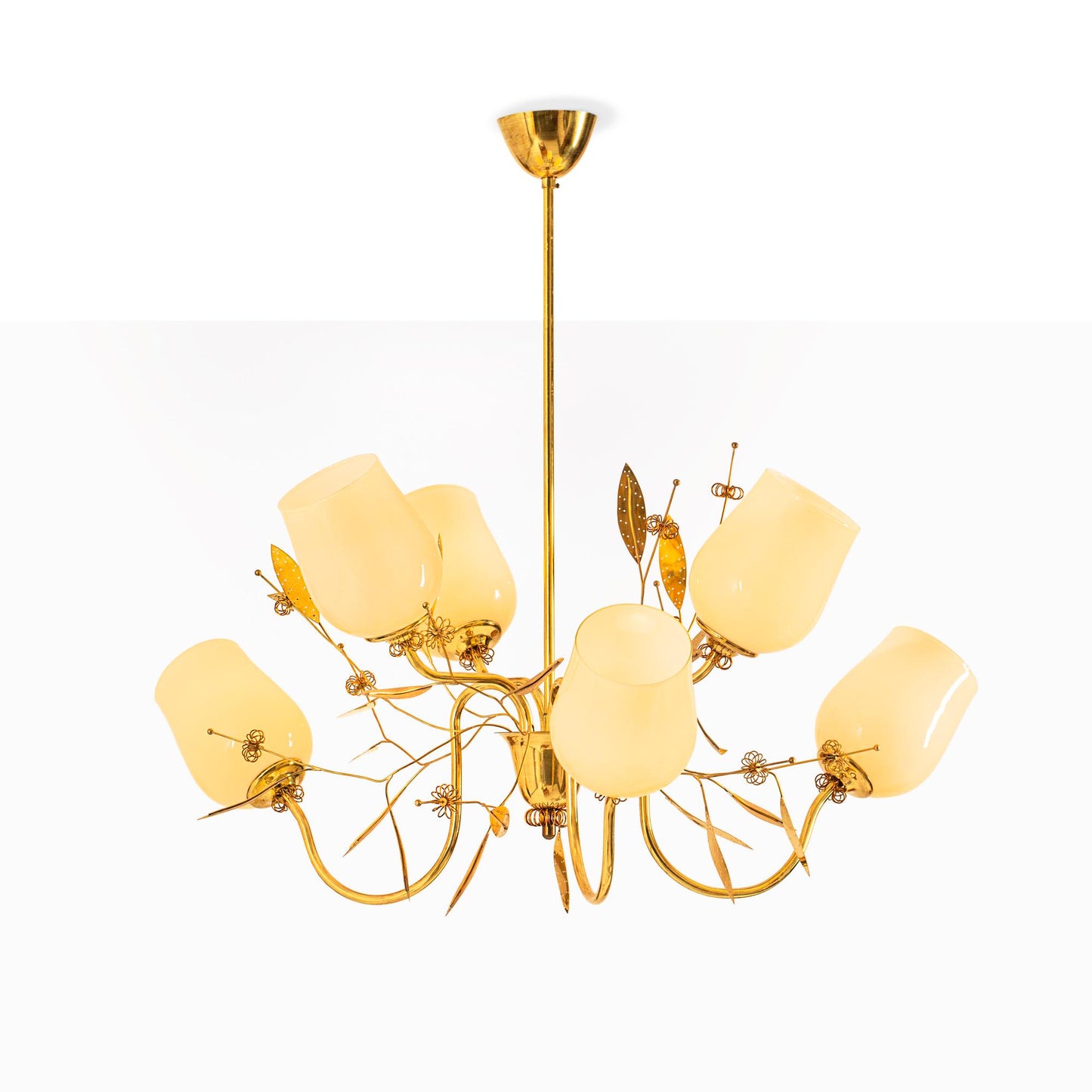 Itsu Chandelier with Brass Leaf & Coil Details (SOLD)