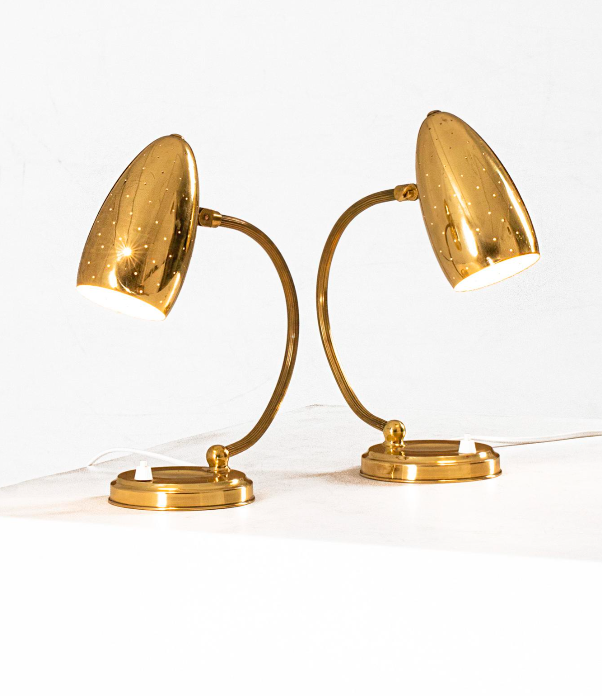 Charming Itsu Brass Table Lamps, 1950s