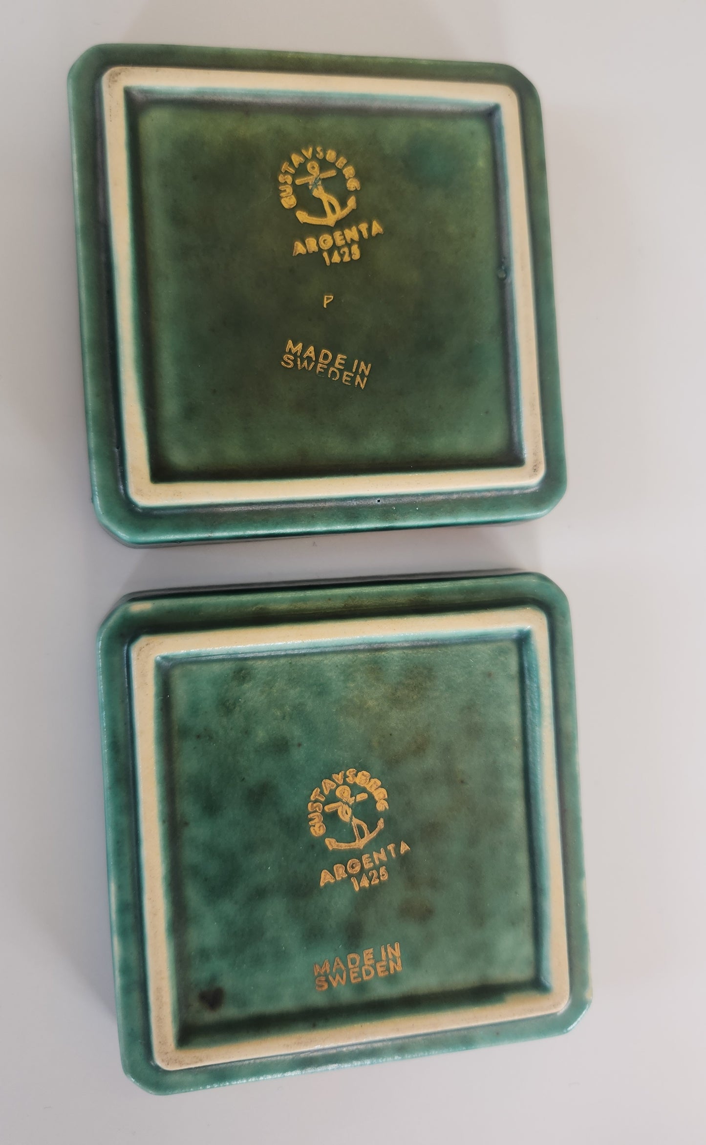 Argenta Stoneware: Four Trays by Wilhelm Kåge, Sweden MCM