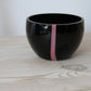 Michael Bang Bowl, Black with Pink Milk Glass Detail