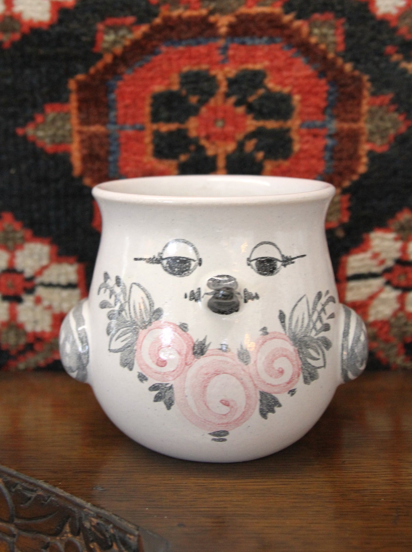 Bjorn Wiinblad V66 Bird Face Flower Pot, 1979