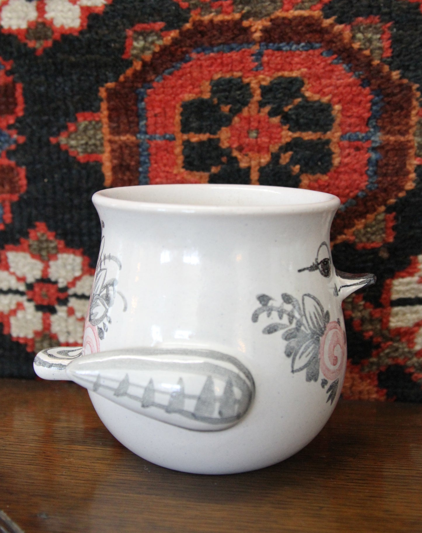 Bjorn Wiinblad V66 Bird Face Flower Pot, 1979