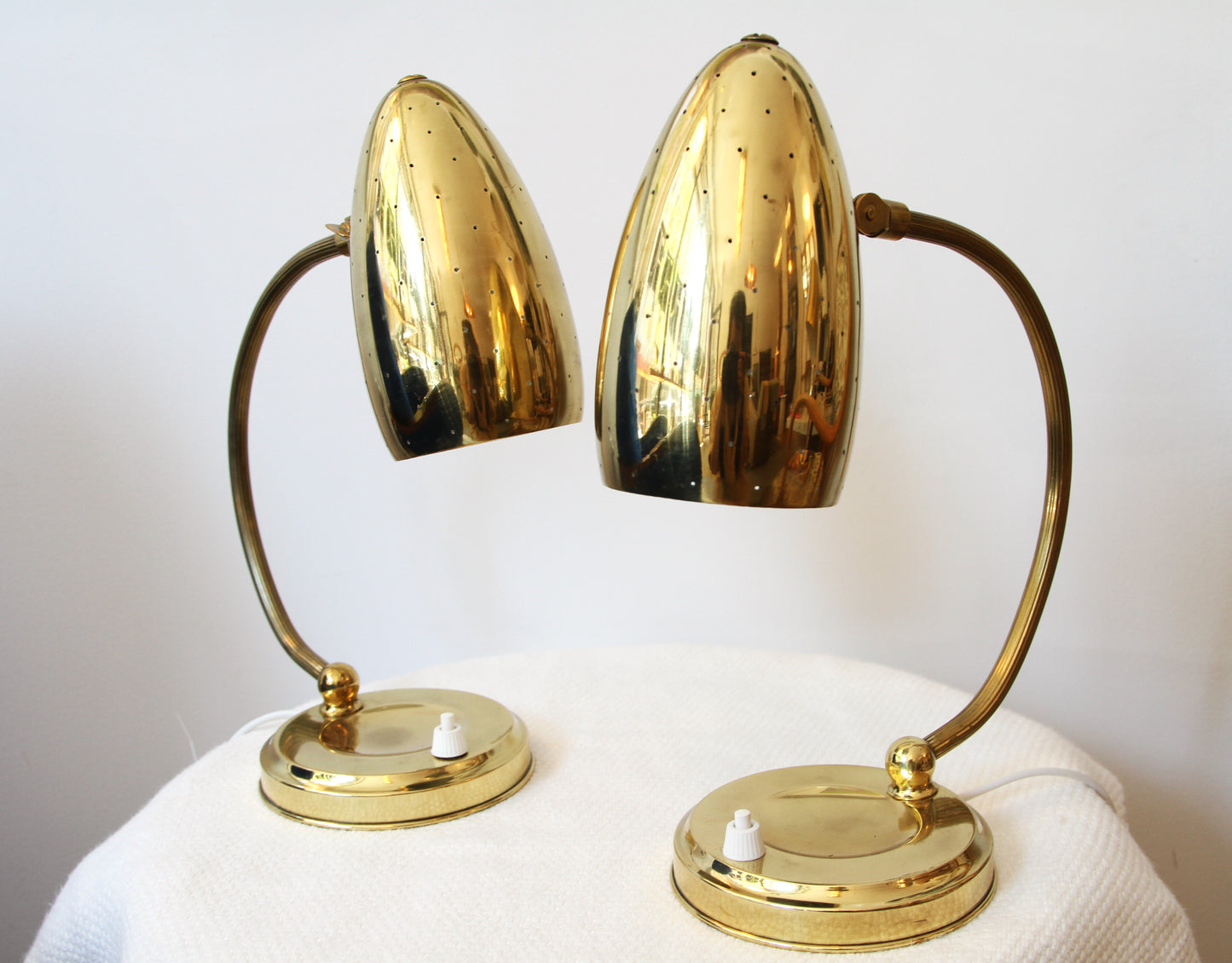 Charming Itsu Brass Table Lamps, 1950s