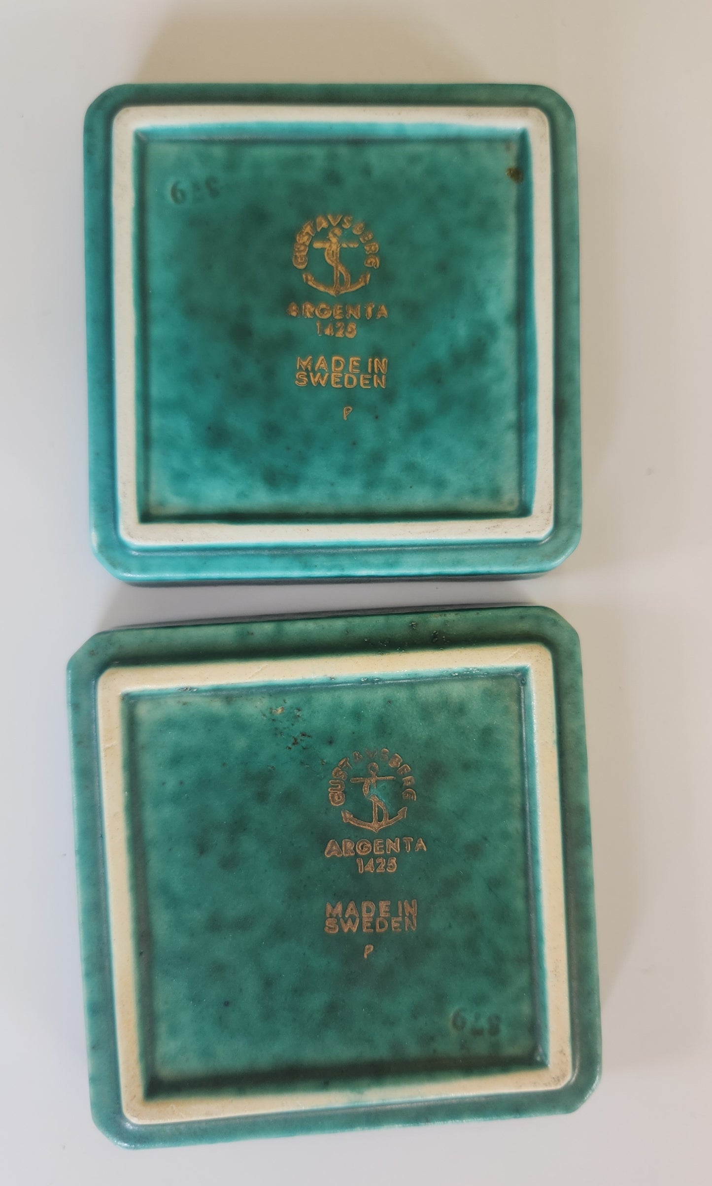 Argenta Stoneware: Four Trays by Wilhelm Kåge, Sweden MCM