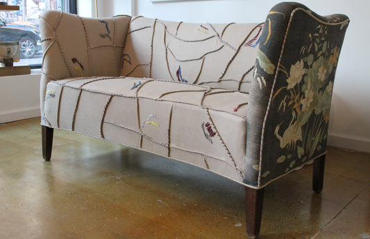 Danish Loveseat with Couture Upholstery