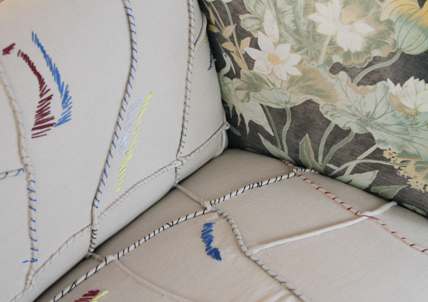 Danish Loveseat with Couture Upholstery