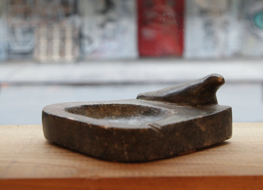 Greenlandic Soapstone Ashtray with Seal Figure