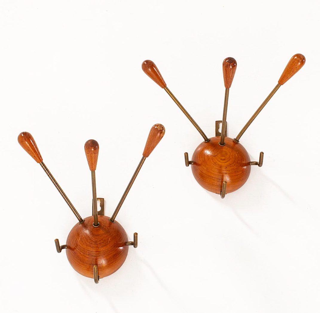 Finnish Coat Racks of Solid Teak