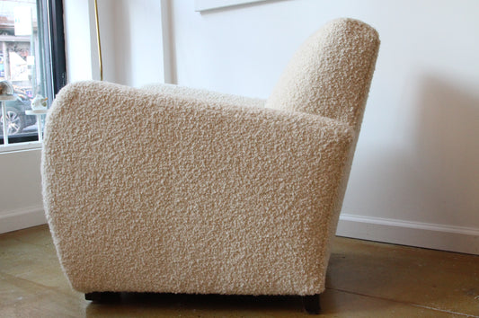 Danish Club Chair - "Crème Bouclé"