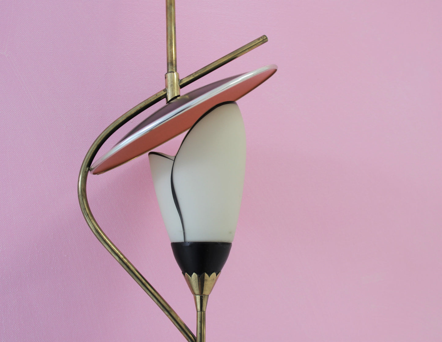 Solbergs Fabrikker: Pendant of Brass, Glass & Lacquer