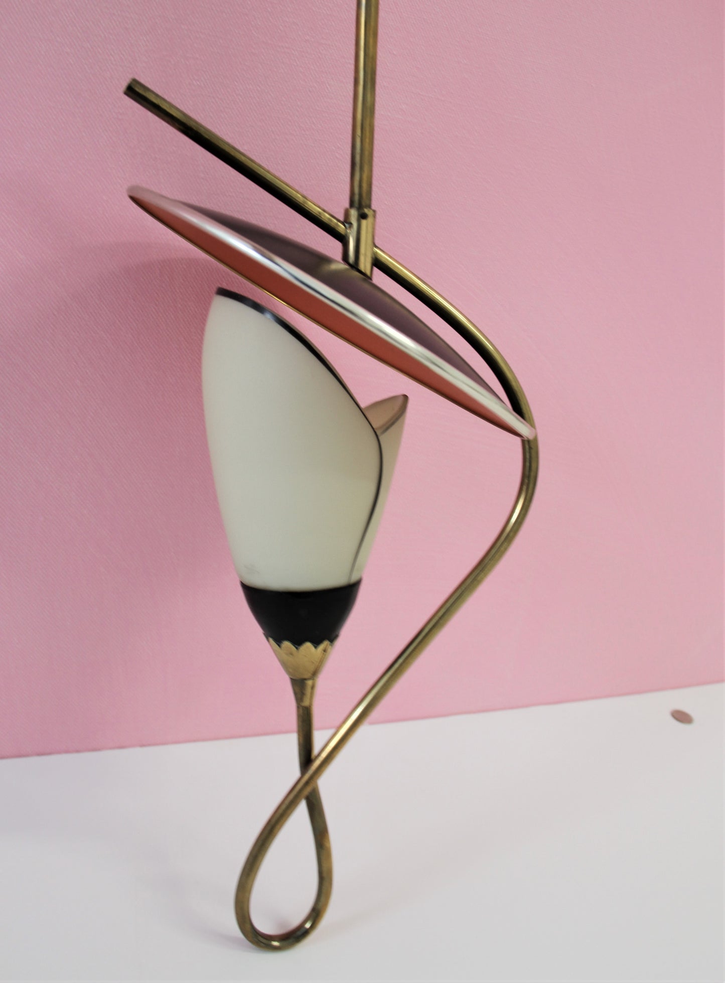Solbergs Fabrikker: Pendant of Brass, Glass & Lacquer