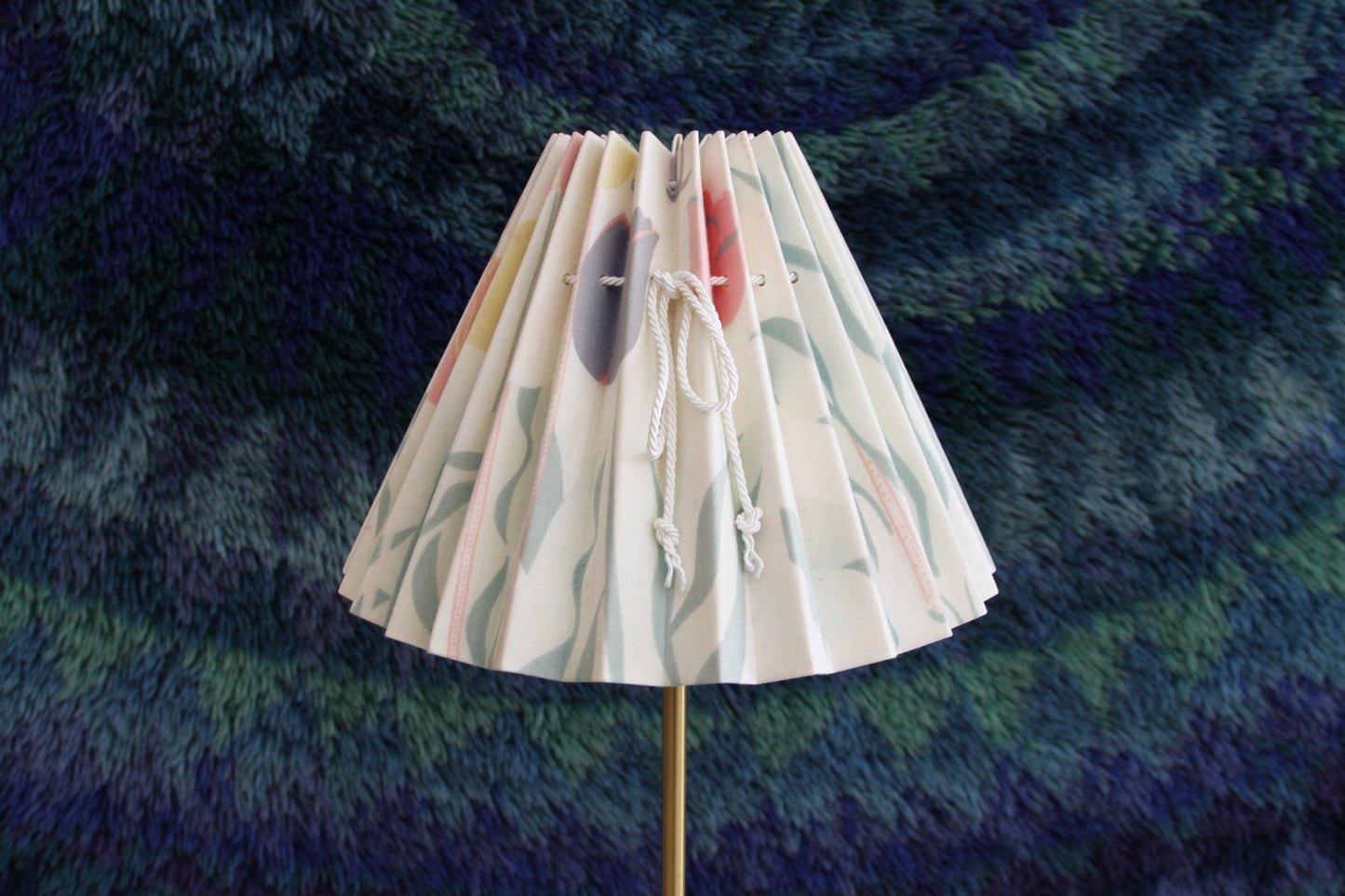 Josef Frank Brass "Dressing Lamp" with Floral Printed Shade