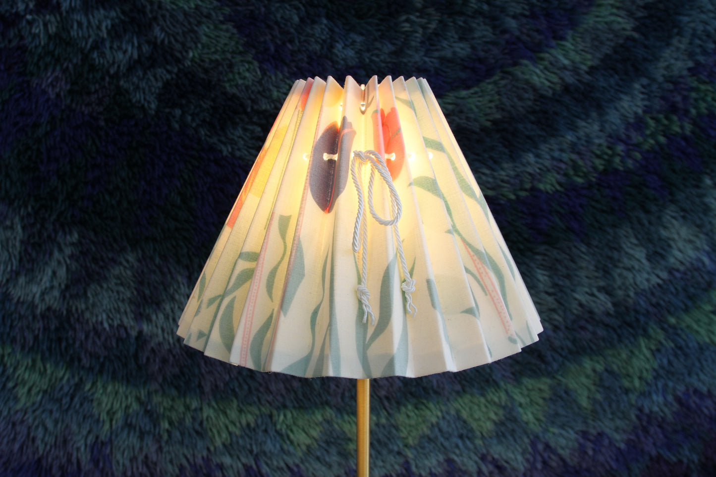 SOLD Josef Frank Brass "Dressing Lamp" with Floral Printed Shade