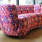 Danish Curved Loveseat with Stunning Couture Fabric