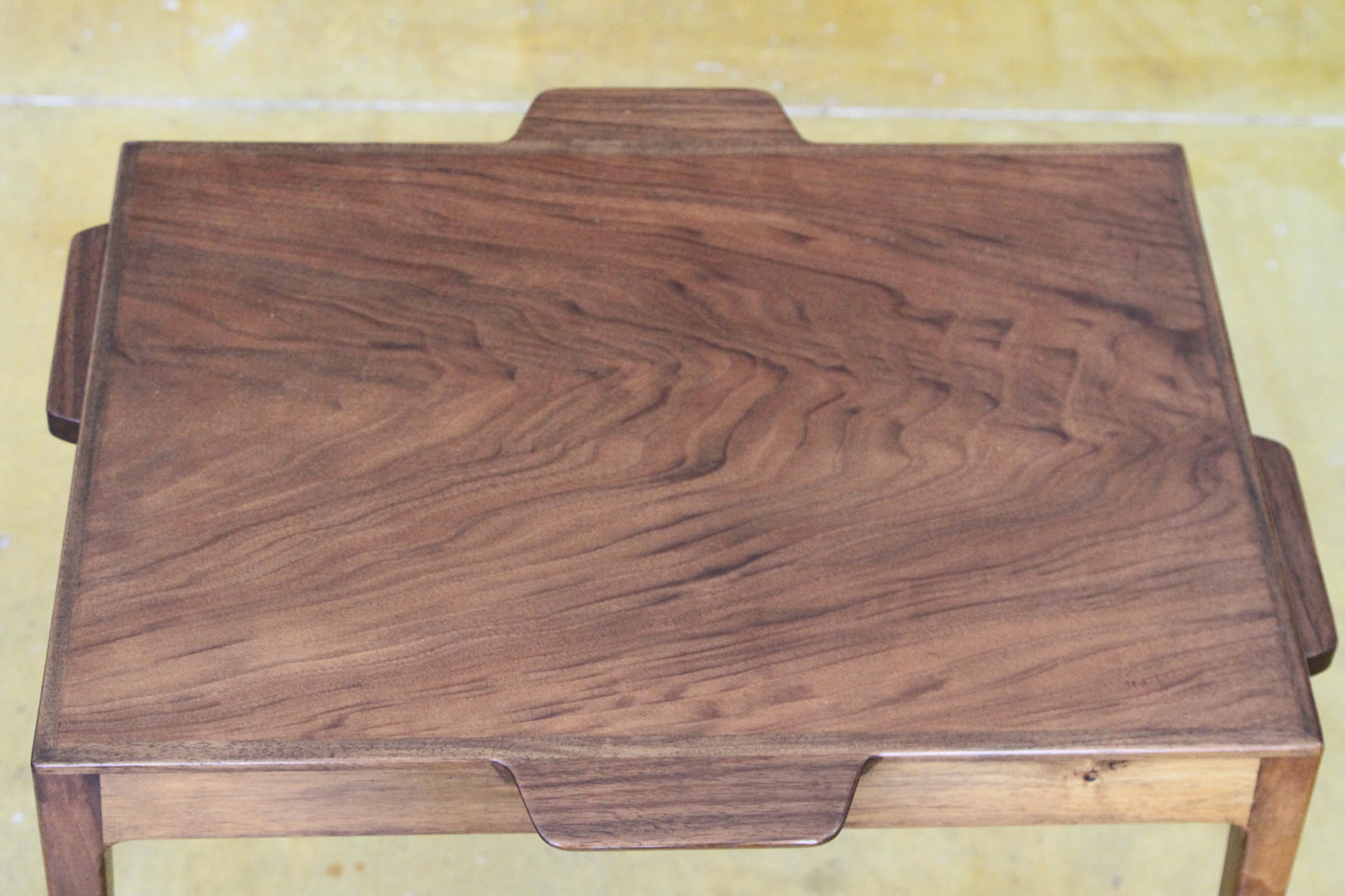 Rare Walnut Table with Brass Pull-Out Trays by William Watting