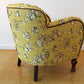 Danish "Dressy" Chair 1930s, Rounded Arms & Couture Textile