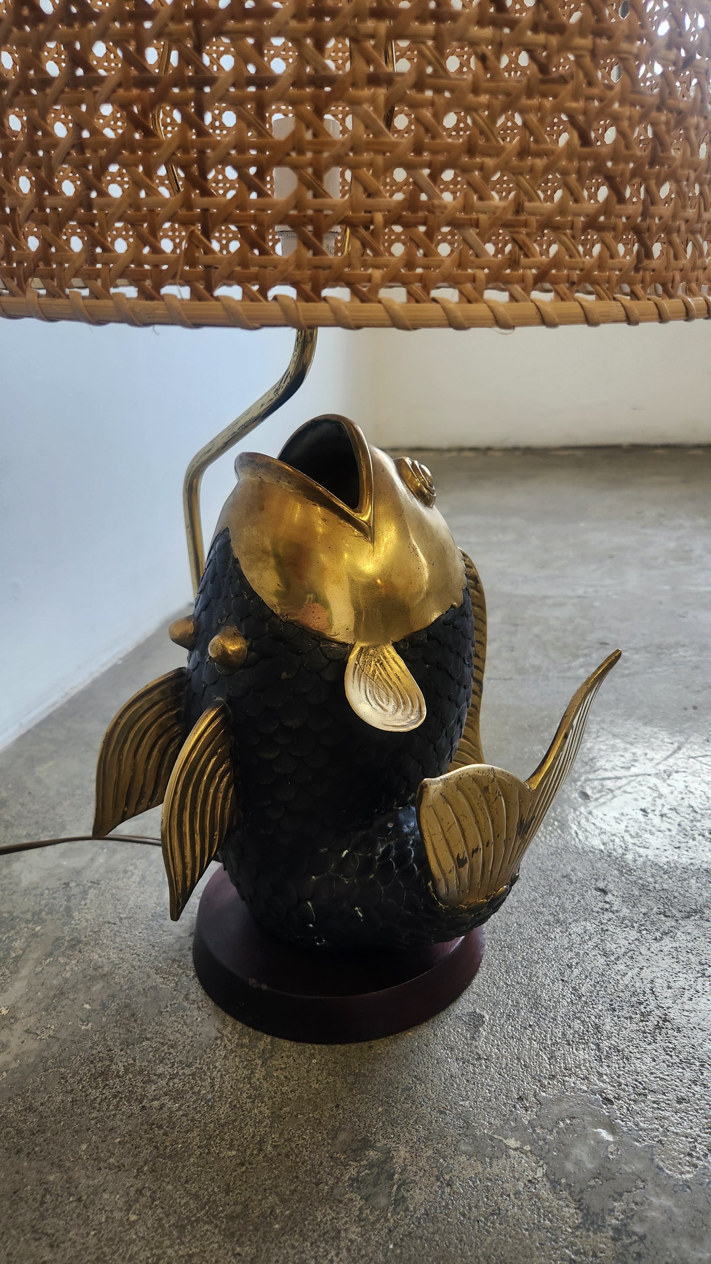 Bronze Koi Lamp, Chapman 1970s