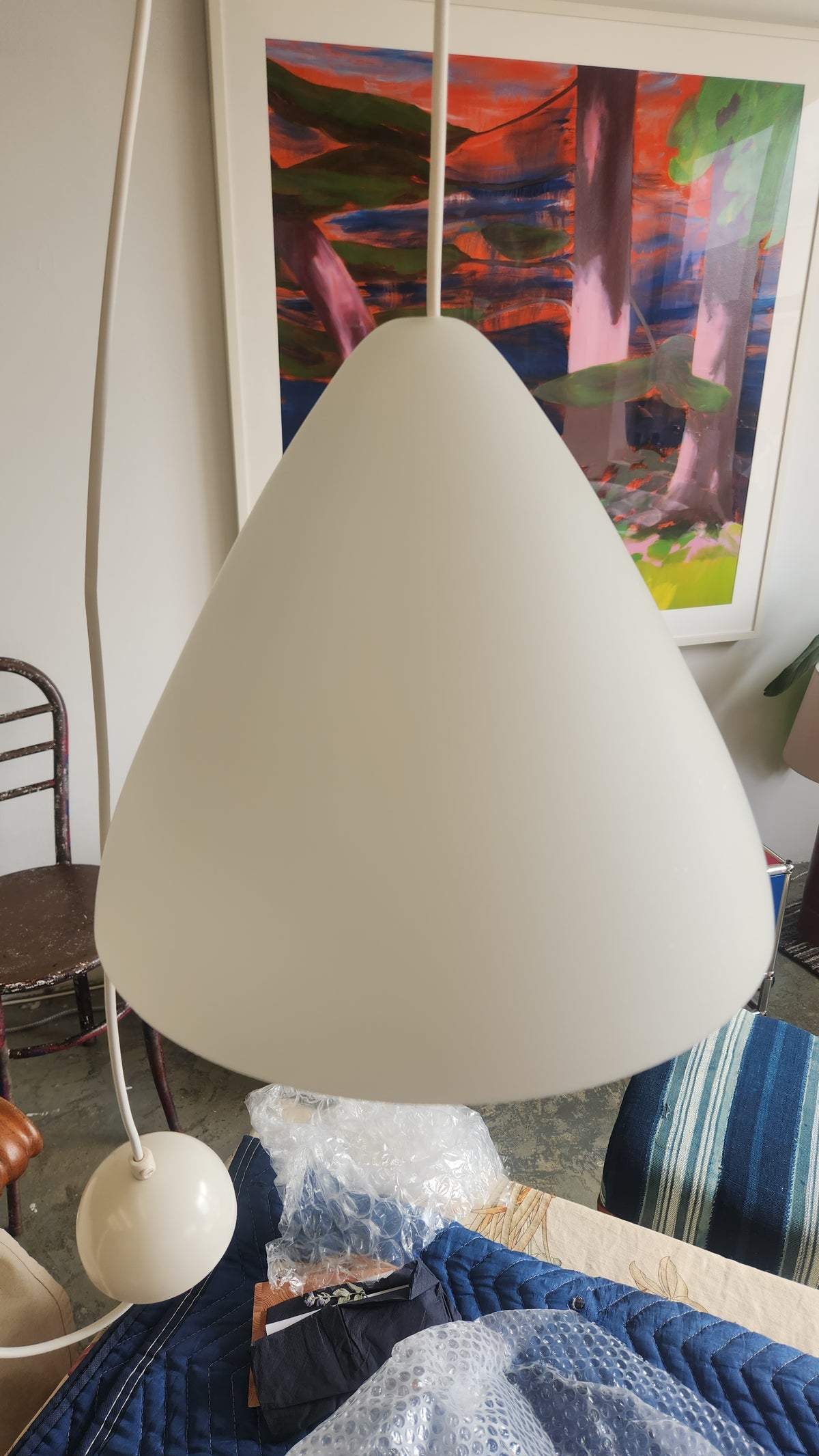 Lisa Johansson-Pape No. 1323 Pendant of White Opaline Glass