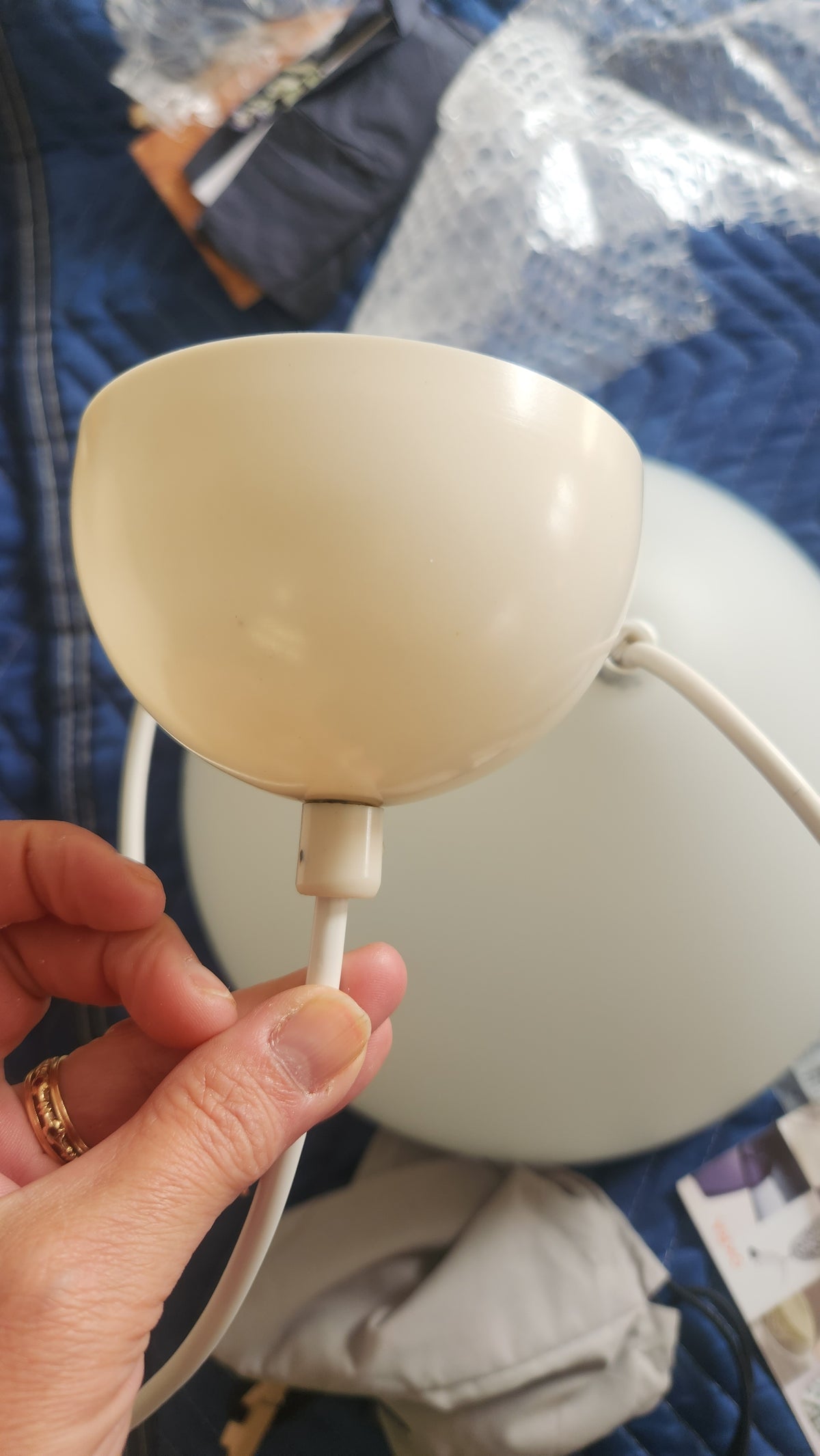 Lisa Johansson-Pape No. 1323 Pendant of White Opaline Glass