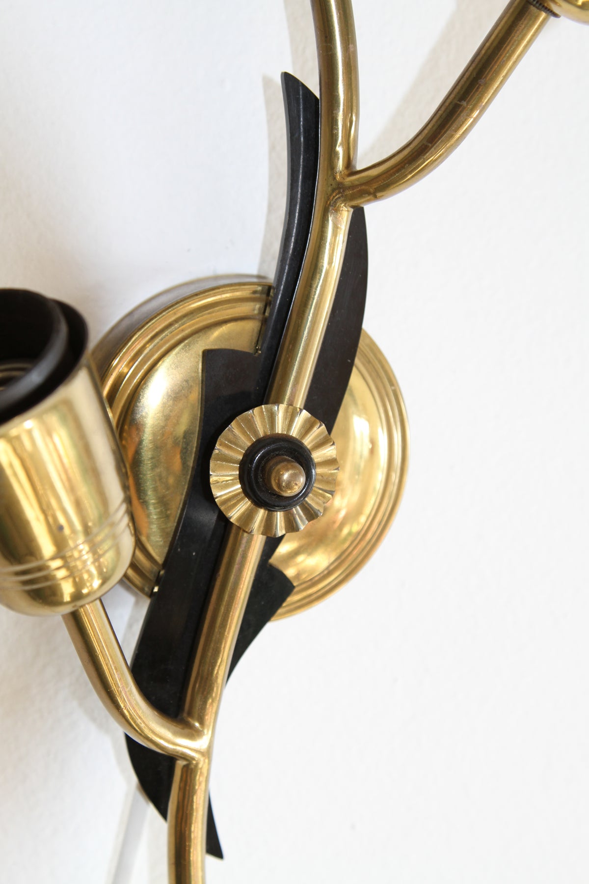 ASTRA Brass & Black Isolit Wall Lamp, Norway 1950s