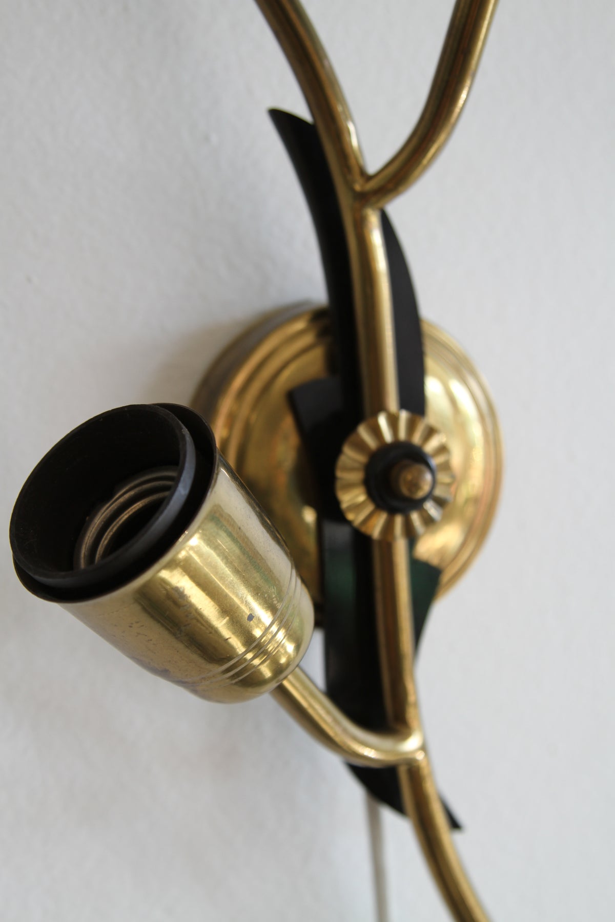 ASTRA Brass & Black Isolit Wall Lamp, Norway 1950s