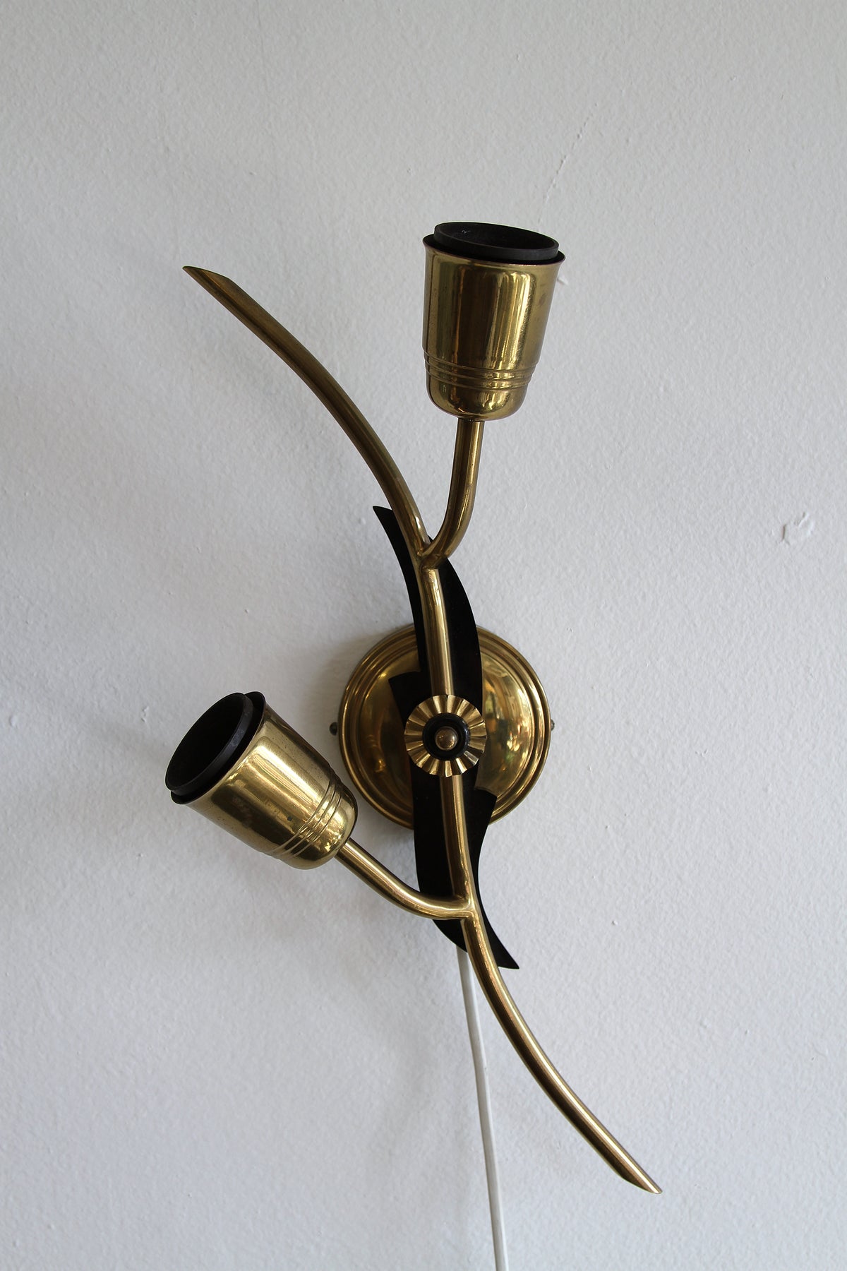 ASTRA Brass & Black Isolit Wall Lamp, Norway 1950s