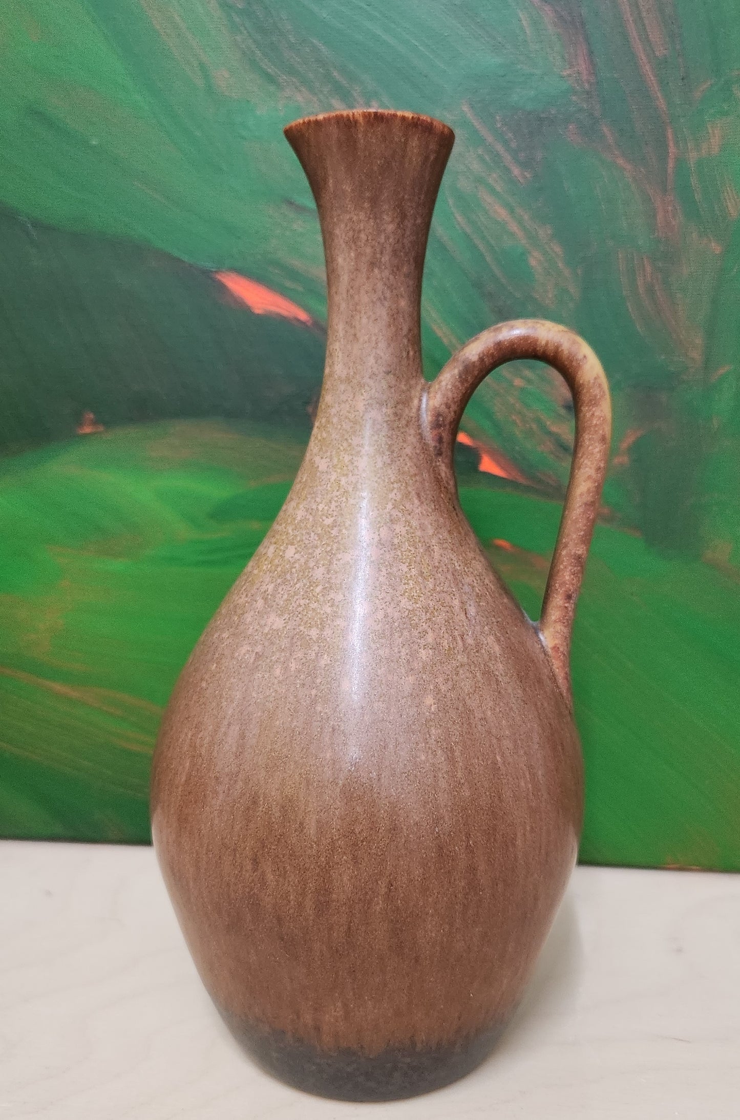 Carl-Harry Stålhane Hare's Fur Jug Rörstrand, 1950s