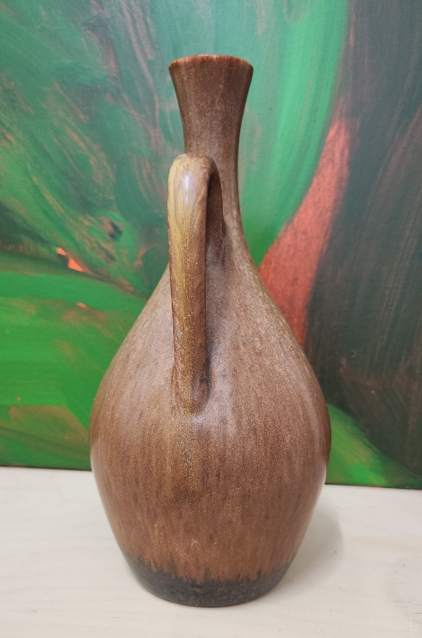 Carl-Harry Stålhane Hare's Fur Jug Rörstrand, 1950s
