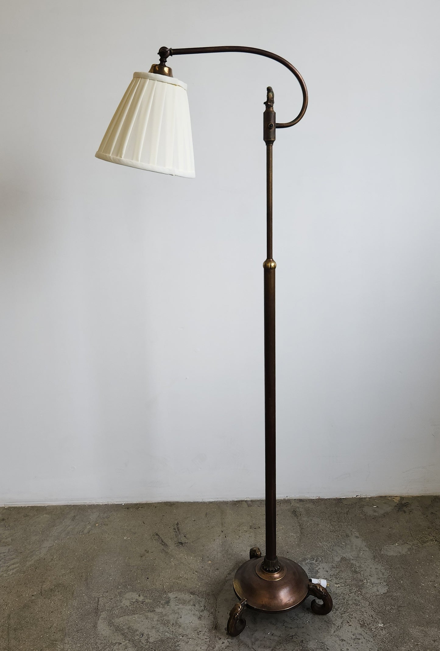 Adjustable Brass Floor Lamp, Scandinavia 1920s