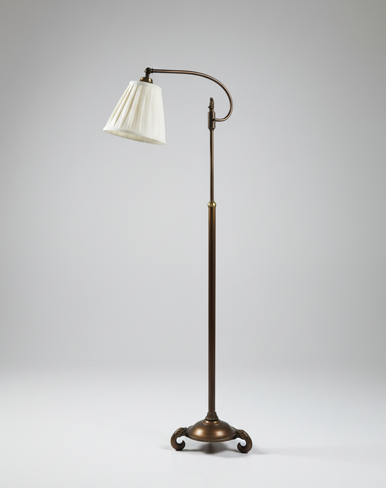 Adjustable Brass Floor Lamp, Scandinavia 1920s