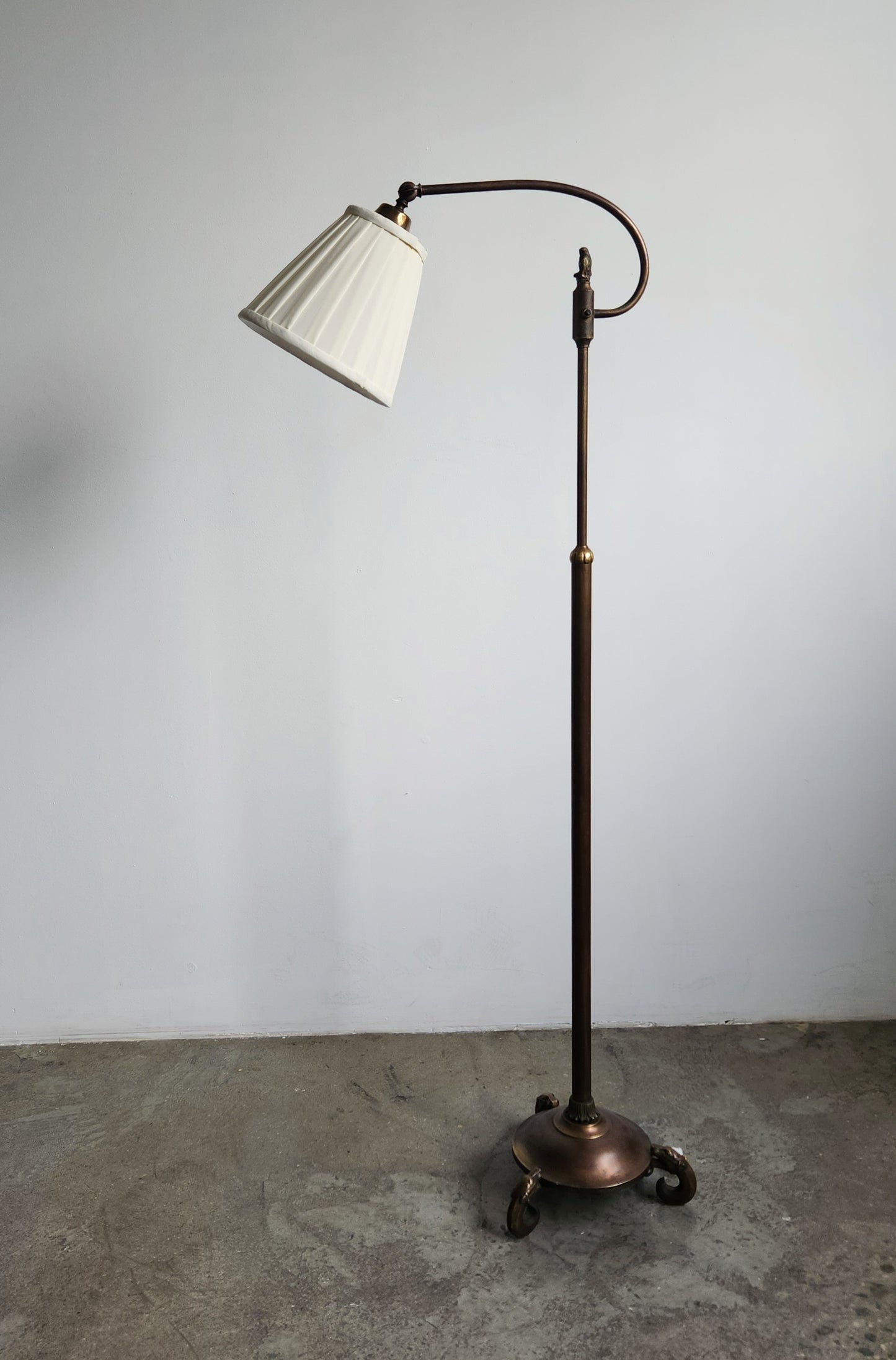Adjustable Brass Floor Lamp, Scandinavia 1920s