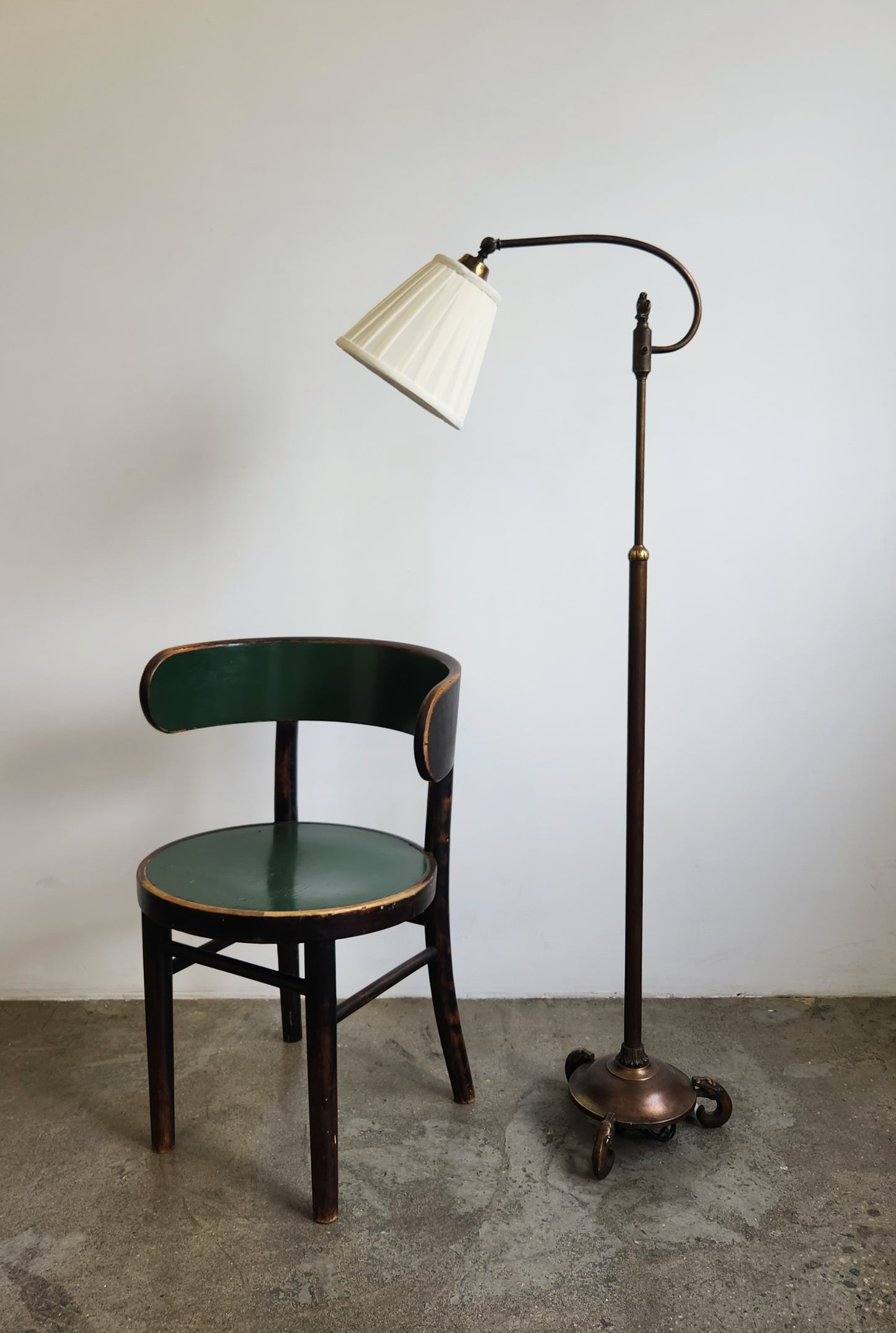 Adjustable Brass Floor Lamp, Scandinavia 1920s