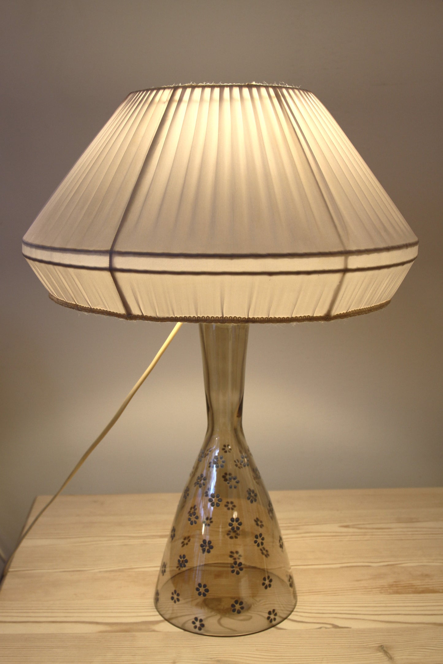 Incredibly Rare Hand-Painted Glass Lamp by Lisa Johansson-Pape, 1957
