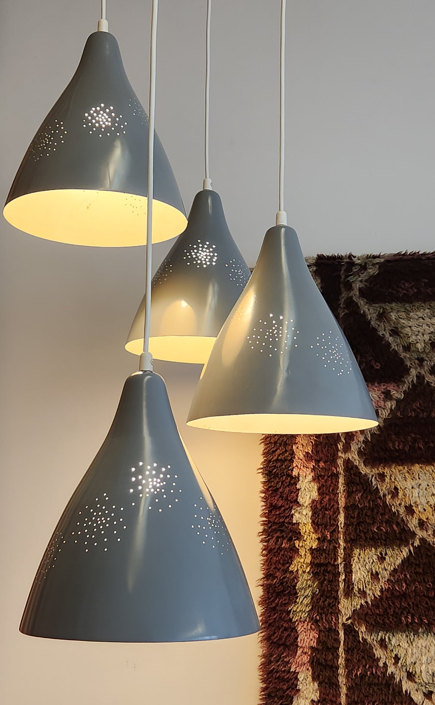 Lisa Johansson-Pape 4-Lamp Ceiling Light with Brass Canopy