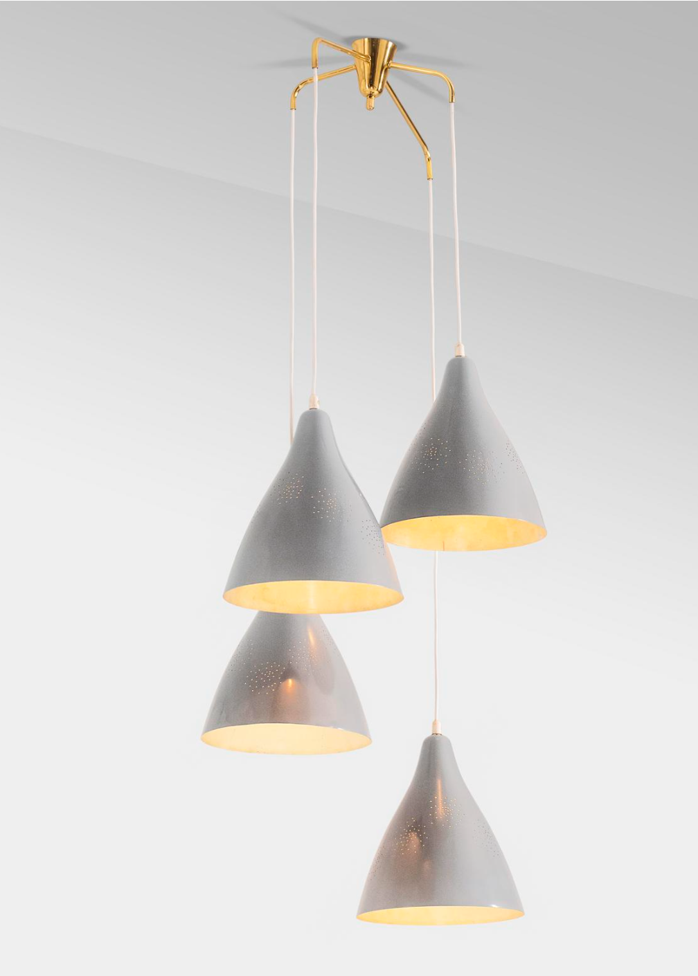 Lisa Johansson-Pape 4-Lamp Ceiling Light with Brass Canopy