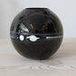 Michael Bang Set of Black Glass Vases with Milk Glass Detail