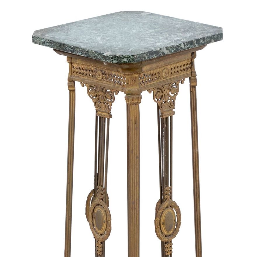 French Gilt Pedestal Table, 19th C.