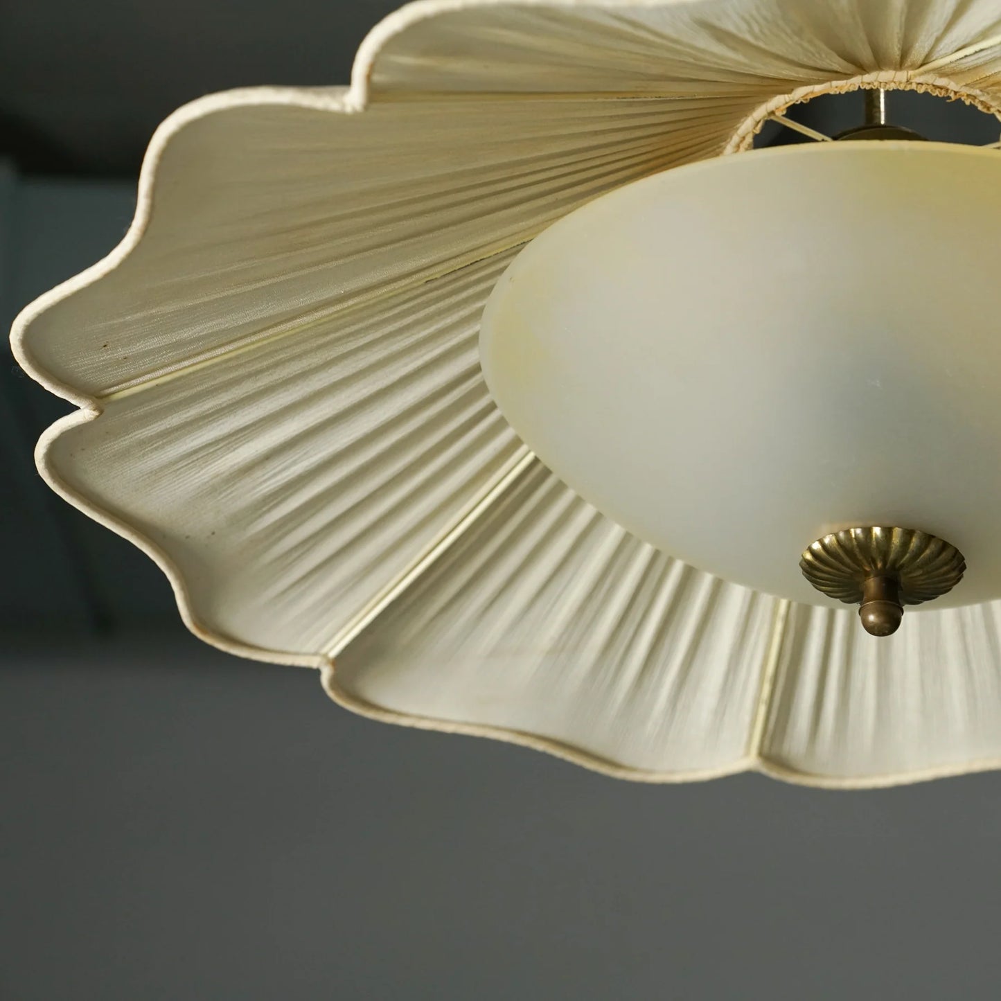 Gunnel Nyman Pendant with Silk Shade, Idman 1940s