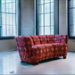Danish Curved Loveseat with Stunning Couture Fabric
