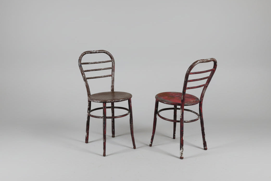 vintage metal ice cream parlour chairs