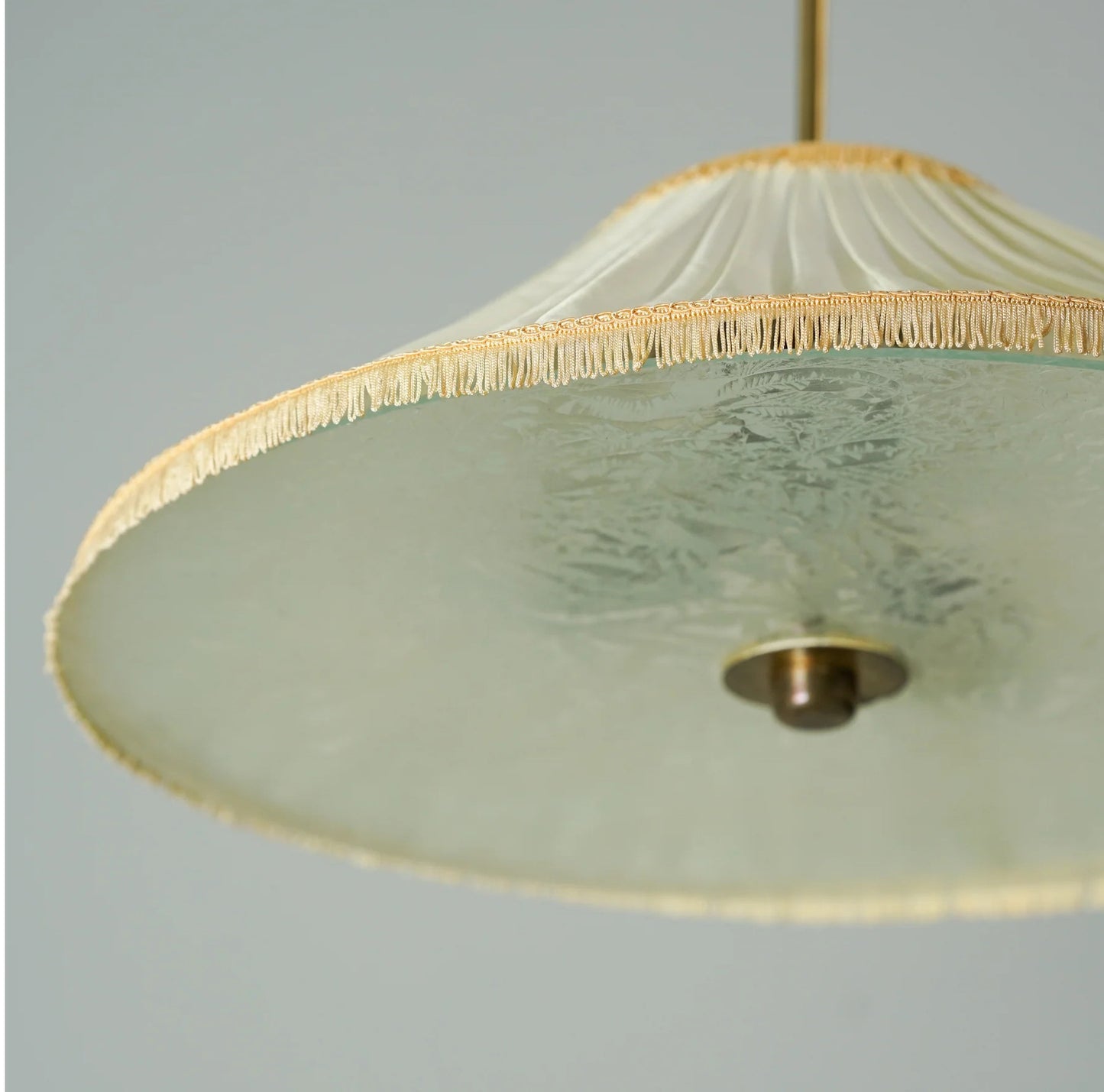 Idman Pendant with Ice Crystal Glass & Silk Fringe