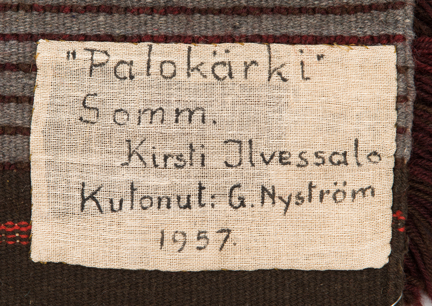 Kirsti Ilvessalo: Finnish Ryijy Rug 1957.