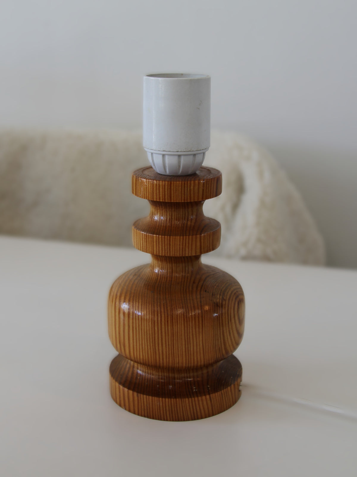 Swedish Petite Pine Table Lamp, 1970s