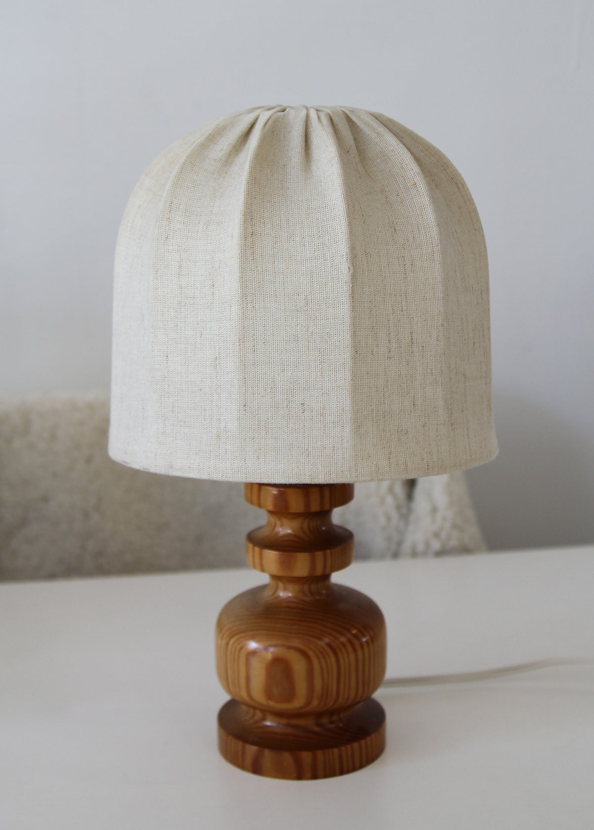 Swedish Petite Pine Table Lamp, 1970s