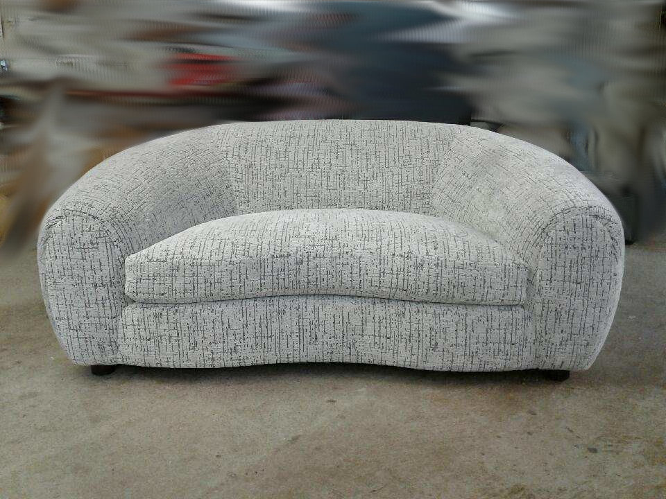 Overstuffed Loveseat, in the style of Jean Royère