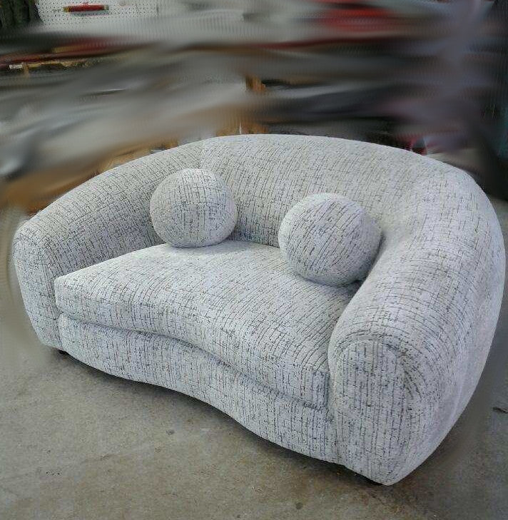 Overstuffed Loveseat, in the style of Jean Royère