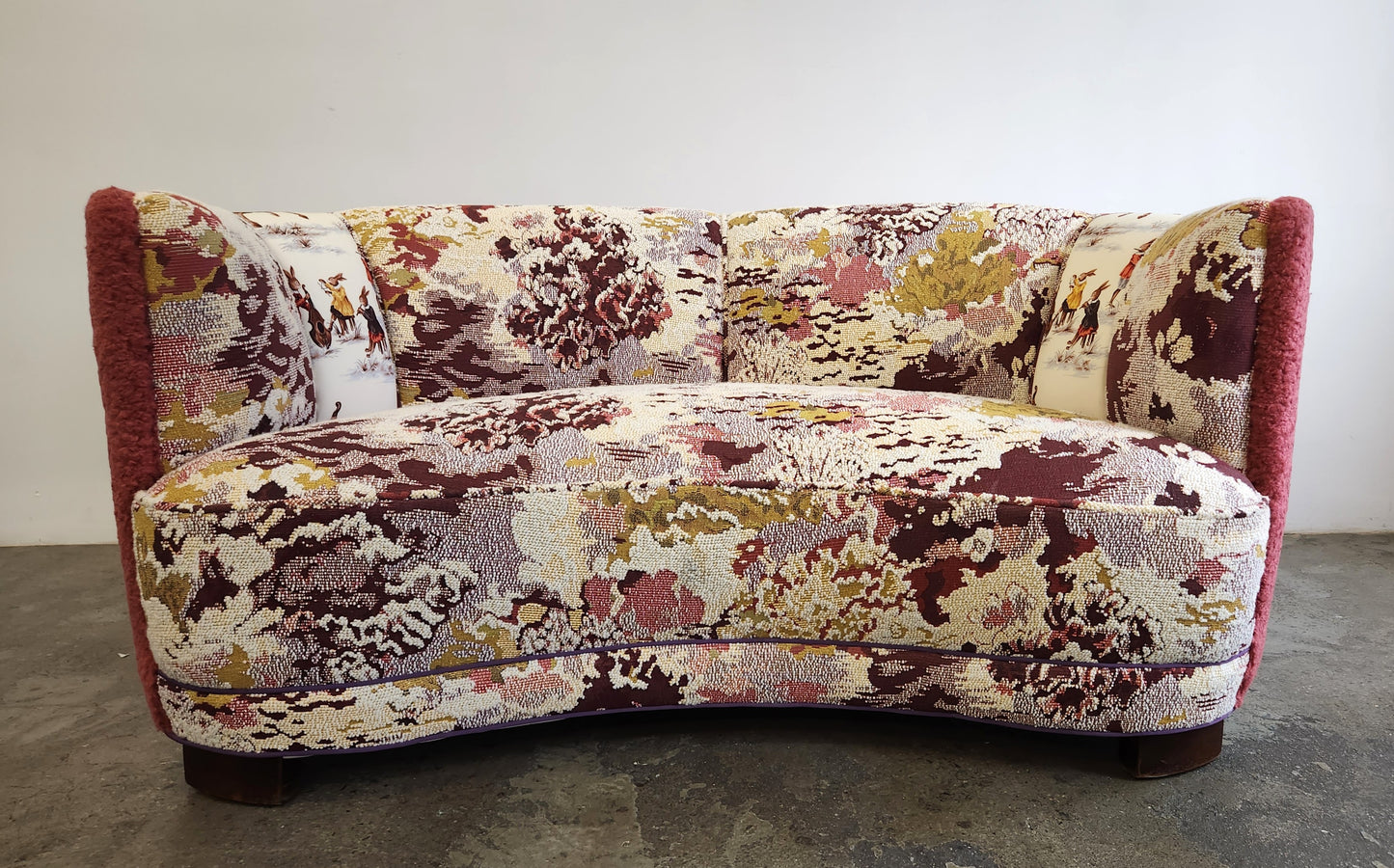 Colorful Danish Curved MCM Sofa
