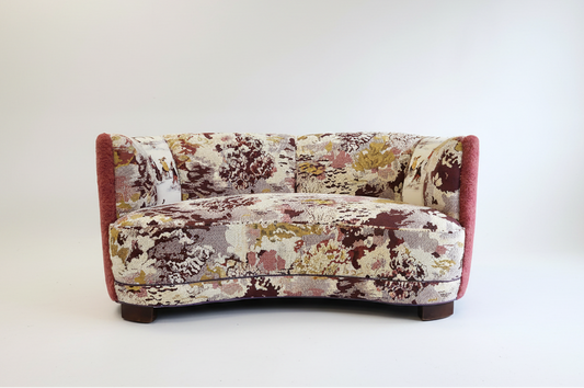 Patterned sofa on a white background