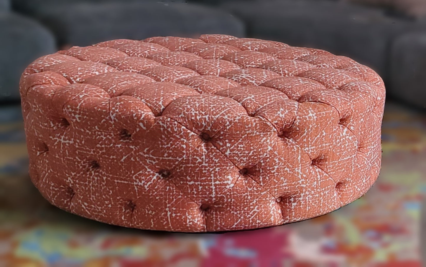 Large Tufted Ottman in Rubelli Fabric